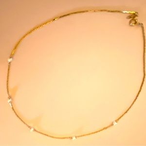 Vintage Gold tone and faux pearl necklace - Korea